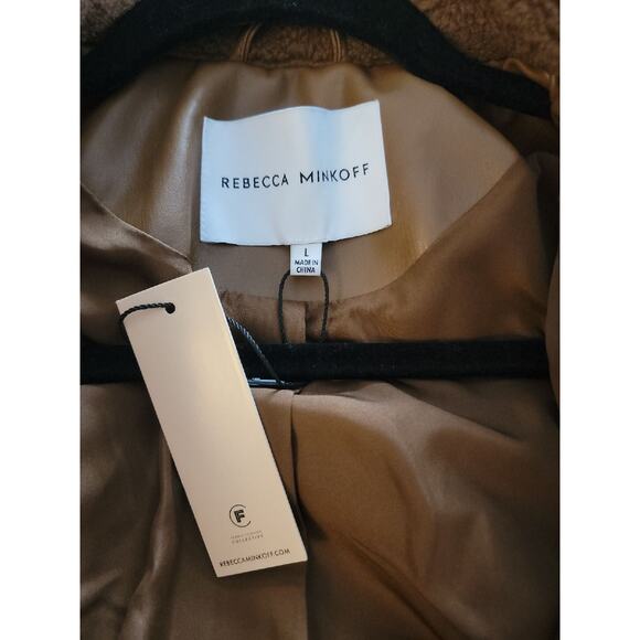 NWT Sz L Rebecca Minkoff Teddy Brown Jacket - Picture 5 of 7
